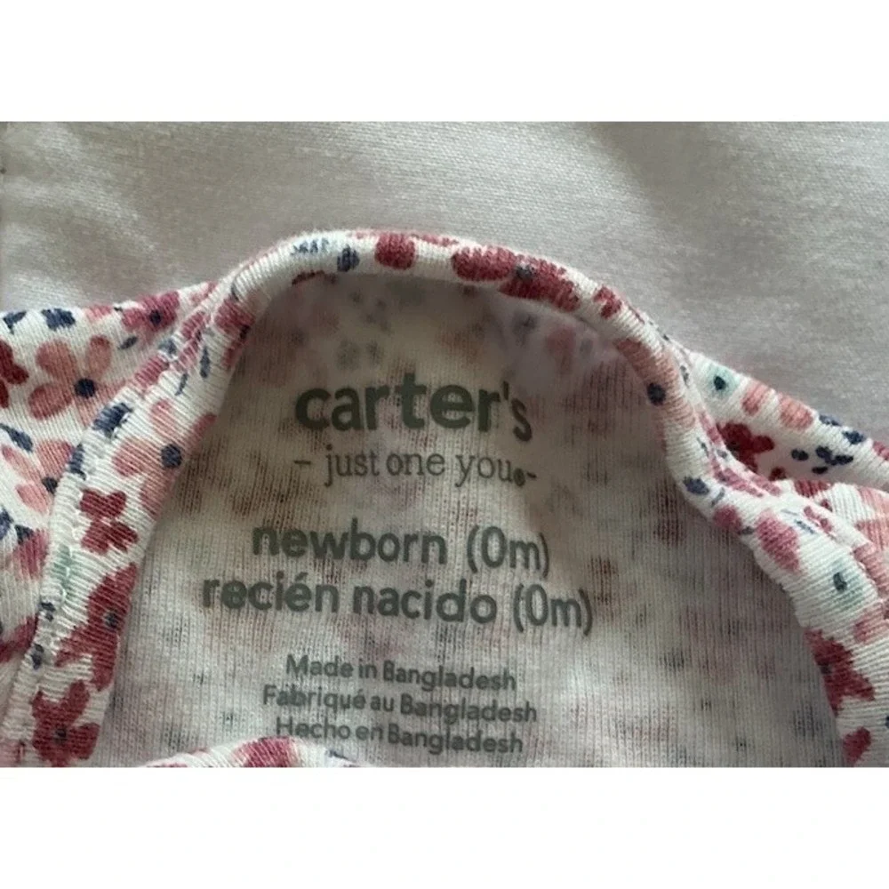 Carter's Baby Girl Zip Long Sleeve Footed Sleeper Set Lot Of 2 Size 0m Newborn